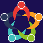 infographic of five people in a circle with arms intertwined and represented by different colours